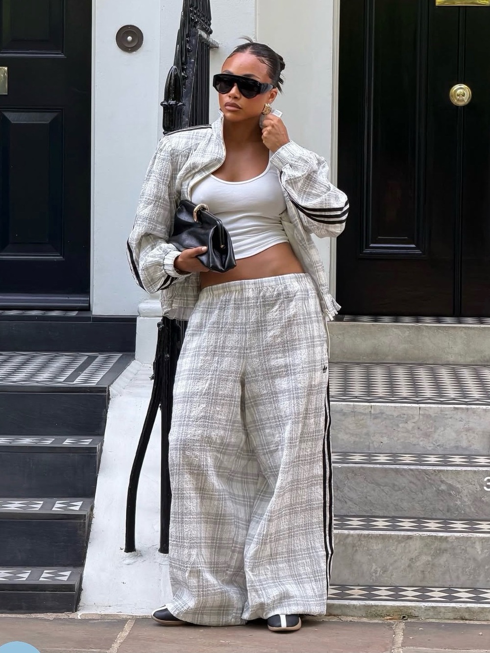 NWT adidas Originals × ASOS pants in plaid seersucker, Collection 04